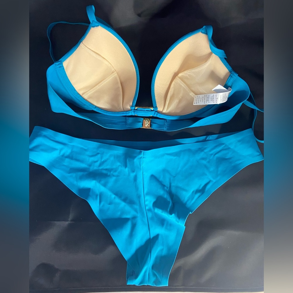 La Perla Turquoise Bikini Set With Brazilian Cut … - image 3